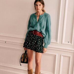 Sezane Carolina Skirt in Two-Toned Jacqard  Size 10